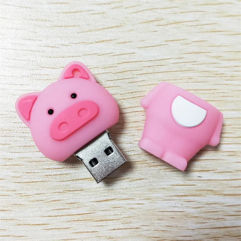 PenDrive Cartoon Cute Pig Cartoon Real Capacity 8GB 16GB 32GB 64GB 128GB USB Flash Drive Animal Memory Stick U Disk Gift