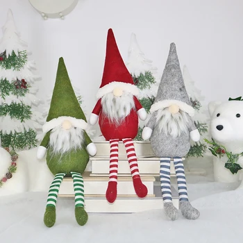 

3Pcs Christmas Decorations Holiday Gifts Sitting Long-legged Elf Bottle Decoretion Set New Year Party House Christmas Doll