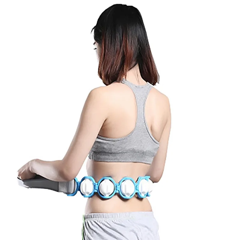 Waist Back Roller Massager New Style Manual Rolling Ball Neck Leg Sports Massage Device Fitness Slimming Strap Rope