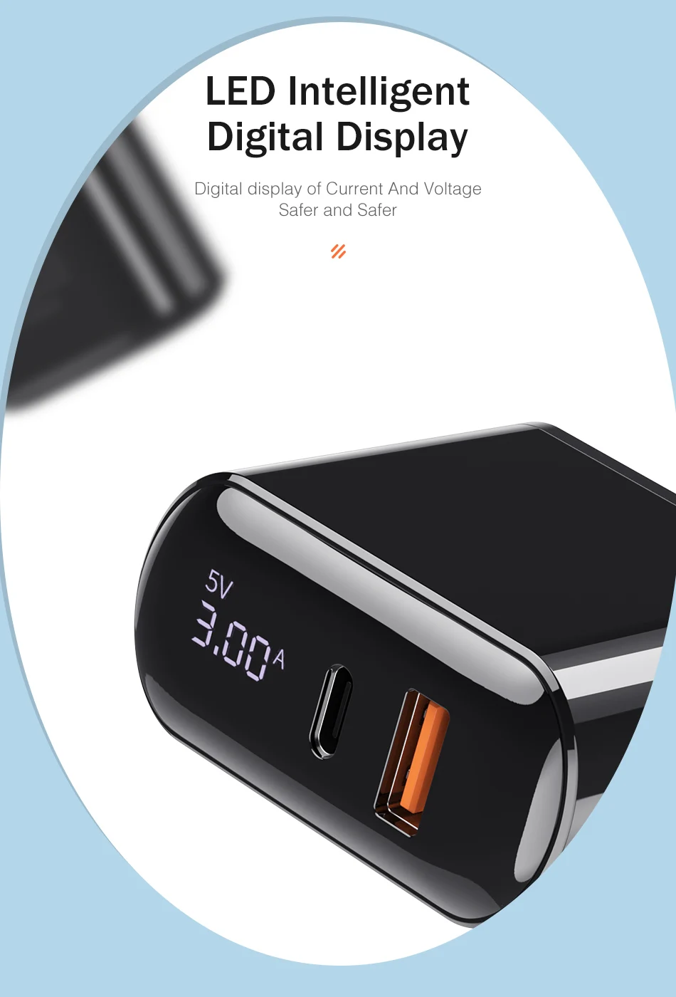 YKZ Быстрая зарядка 3,0 USB зарядное устройство QC 3,0 PD Быстрая зарядка светодиодный дисплей зарядное устройство для мобильного телефона для iPhone samsung huawei Xiaomi