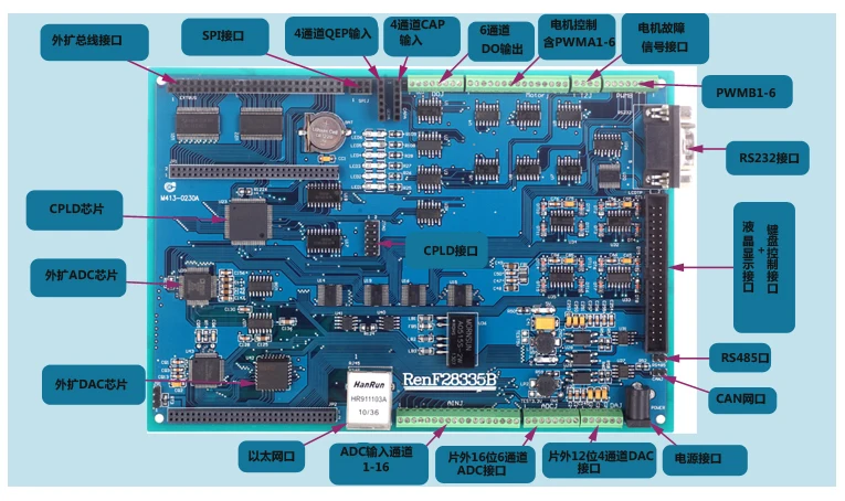 DSP макетная плата F28335 Промышленное Качество с портом Ethernet для достижения быстрой связи