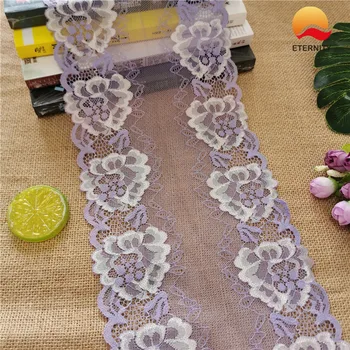 

E1072*18CM Lace elastic lace fabric ribbon for fabric wedding elastic lace decoration white large edge