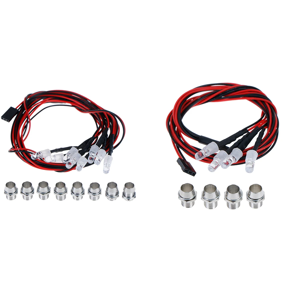 5mm peças de atualização do carro rc goolrc 4/8 led branco/vermelho cor do carro rc led conjunto luz para revo slash jato T-MAXX hsp hpi rc carros