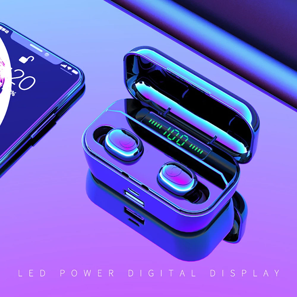 

LED display stereo touch in ear gaming Bluetooth headset for smartphones earphones bluetooth wireless with mic waterproof