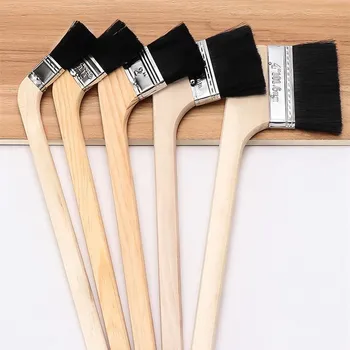 

Wooden Paint Brushes Long handle elbow for wall painting BBQ Oil cleaning Dust removal Machine metal chips clear hand tool