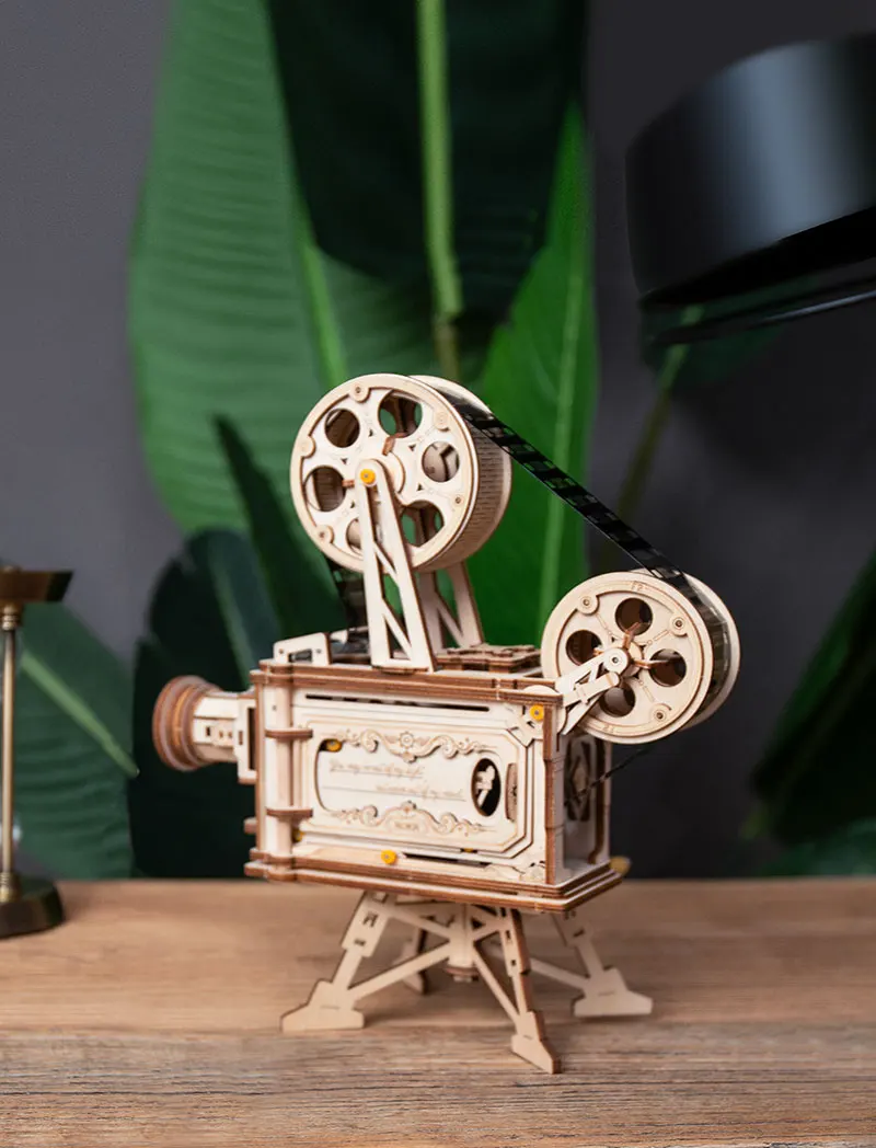 ROKR Новое поступление рукоятка Diy 3D Флим проектор игра деревянная головоломка сборка игрушка подарок для детей взрослых LK601