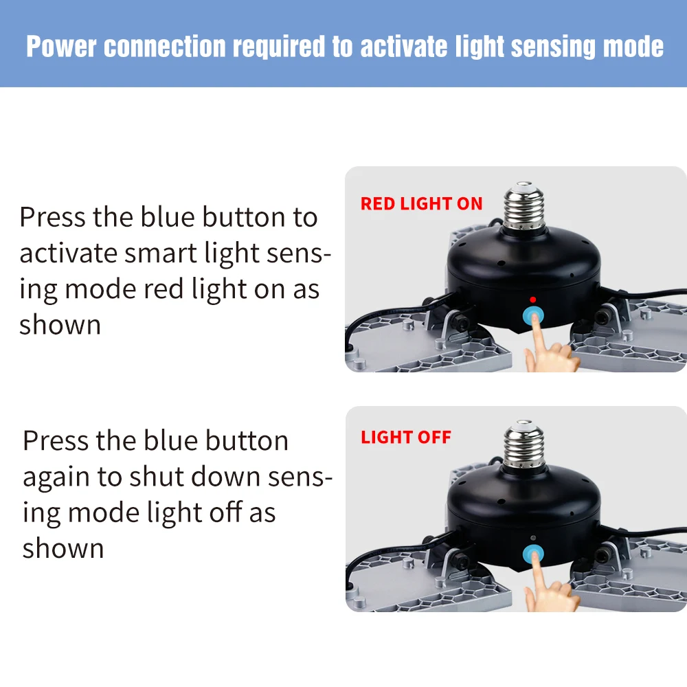 UFO Led Bulb E27 60W 80W 100W Led Garage Light 220V Lampada Led 110V Sensor Light Smart Deformable Lamp E26 Warehouses Lighting