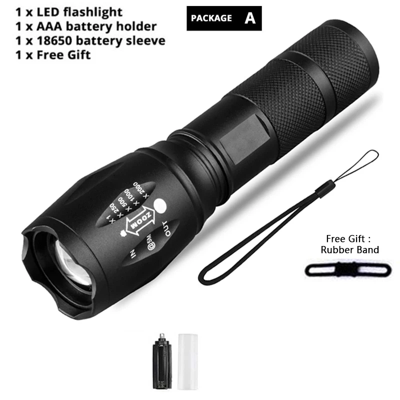 Z45 Led Flashlight Ultra Bright Waterproof Torch T6/L2/V6 zoomable 5 Modes tactiacl flashlight for hunting use 18650 battery good flashlights Flashlights