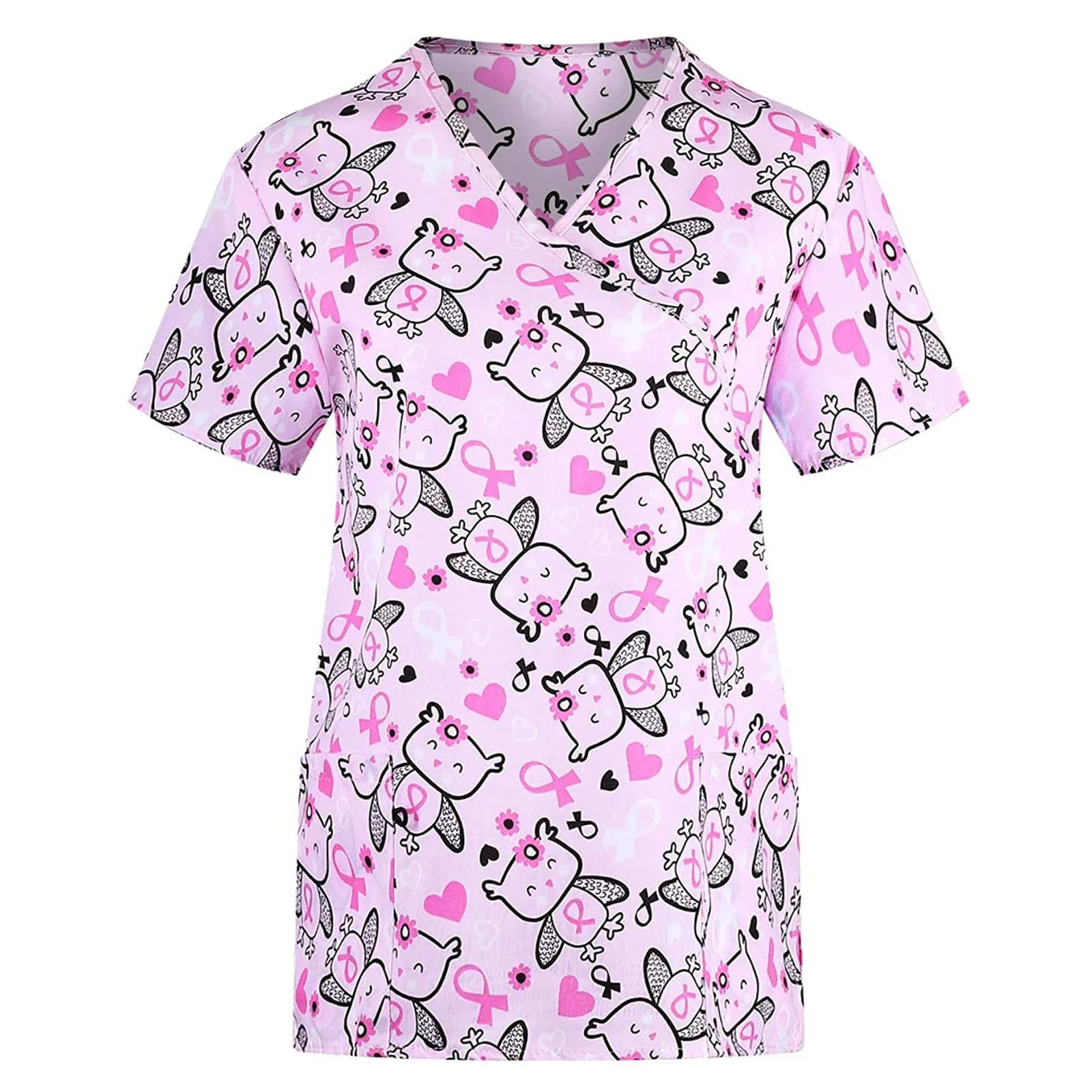 Cartoon Print Spa Uniform Beauty Salon Pet Shop Uniform Fashion Slim ...