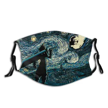 

Starry Van Gogh Final Fantasy Men Reusable Face Mask Anti Haze Dust Protection Cover Respirator Muffle Mask with Filters