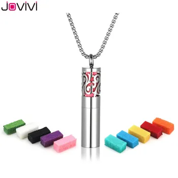

JOVIVI Locket Pendant Aromatherapy Essential Oils Diffuser Necklace Glory Container Stainless Steel Perfume Pendant Necklace 24"