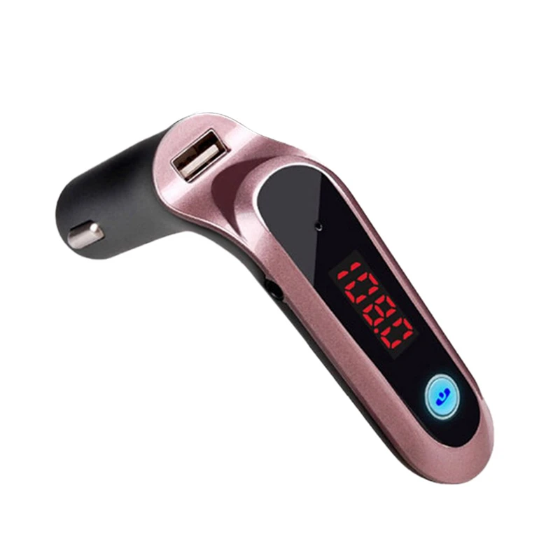 Pink USB TF карта Поддержка зарядное устройство комплект беспроводной связи bluetooth для автомобиля ЖК-дисплей Hands-Free fm-передатчик MP3 музыкальный плеер Мобильные Телефоны Планшеты - Название цвета: Pink
