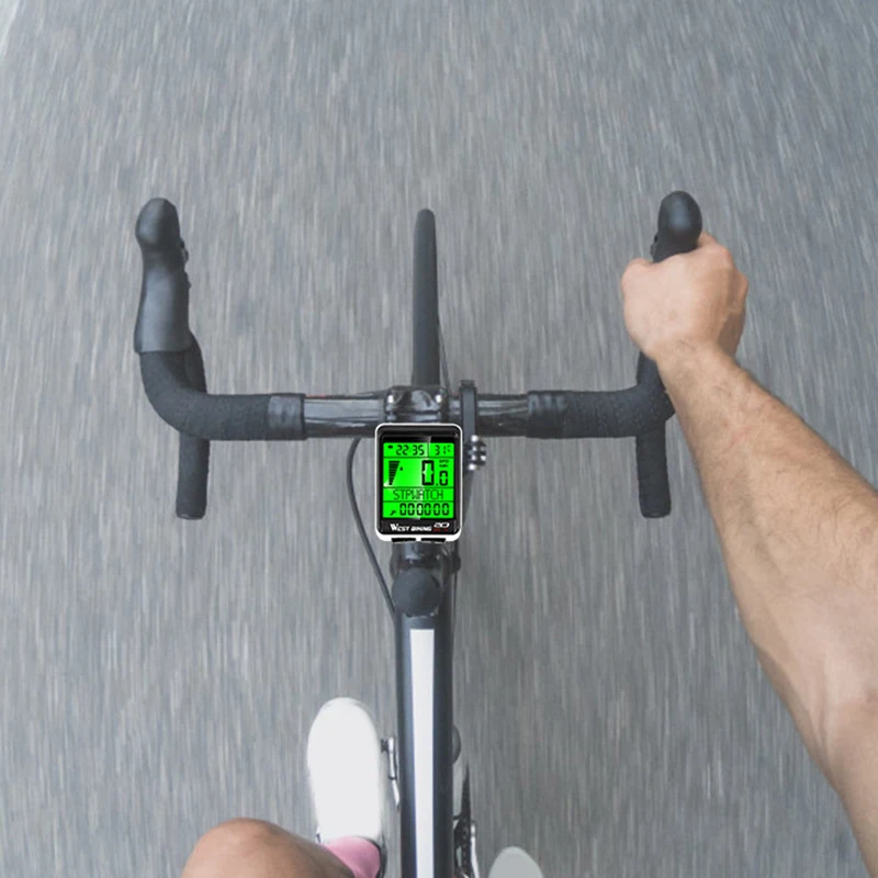 1 комплект WEST BIKING водонепроницаемый велосипедный компьютер беспроводной 5 язык Велоспорт обновление одометр литий-ионный аккумулятор