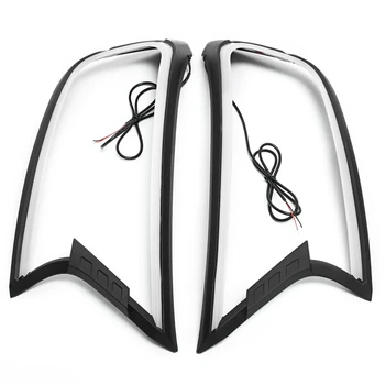 

DHBH-2pcs Matte Black Led Head Light Front Shell Cover Trim For Ford Ranger T6 Wildtrak 2015 2016 2017 ABS Lamp Hoods