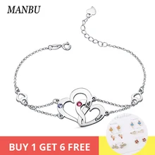 Индивидуальные серебряные 925 браслеты для женщин модные гравированные имя и заказной камень браслет ювелирные подарки