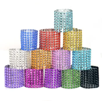 

200pcs 8 Rows Of Napkins Ring Deduction Wedding Wedding Table And Chairs Buckle Plastic Net Drilling Decorative Accessories