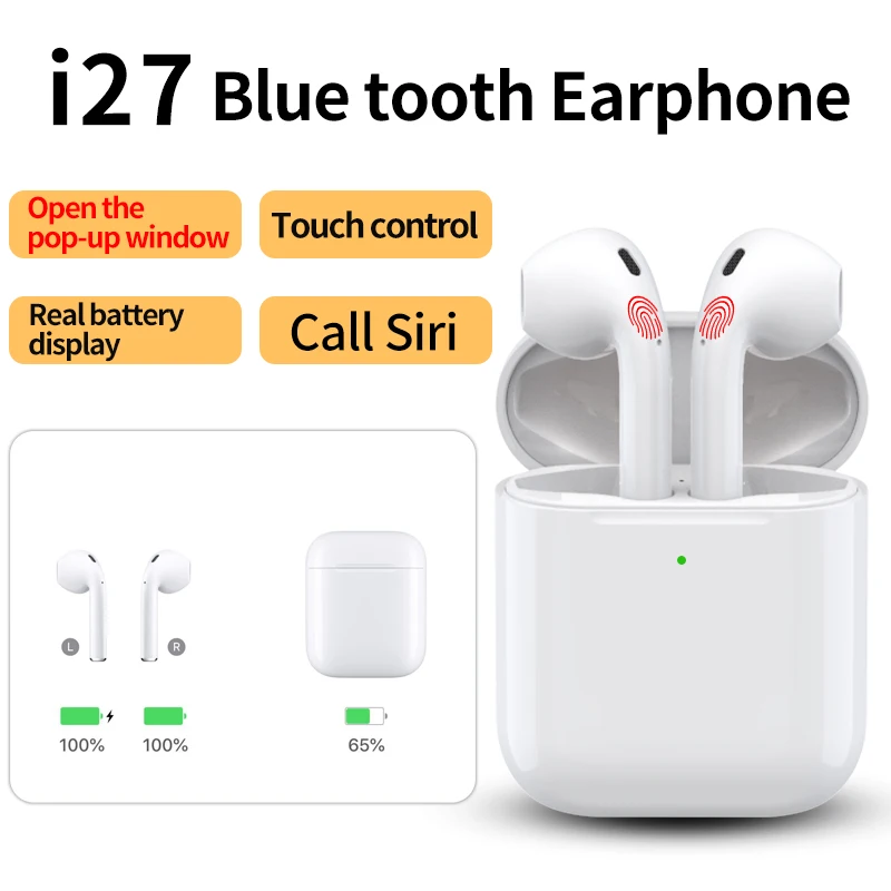 Bluetooth Headset TWS Earphone Binaural Popup Window Connection Touch Control Headphone With Wireless Charging Case