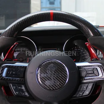 

Car Real Carbon Fiber Steering Wheel Paddle Shifters for Ford Mustang EcoBoost GT500 Shelby GT 350 Paddle Gearbox 2015-2020