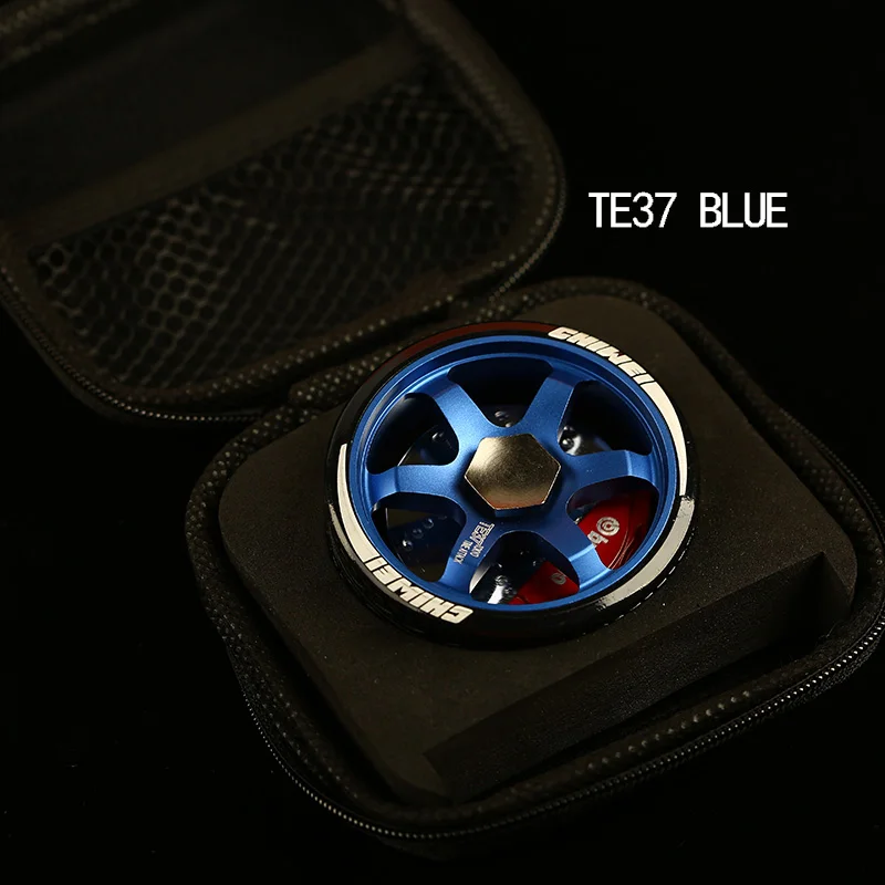 JDM TE37 обод колеса сплава Токийский время атака игрушка модель дисковый тормоз части автомобиля вращаться спина гоночный Hellaflush - Название цвета: Type C BLUE