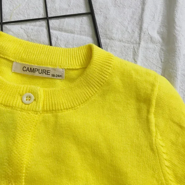 

Spring New Style Girls Embroidered Small Bee Cardigan BOY'S Children Pure Cotton Thread Sweater CHILDREN'S Sweater