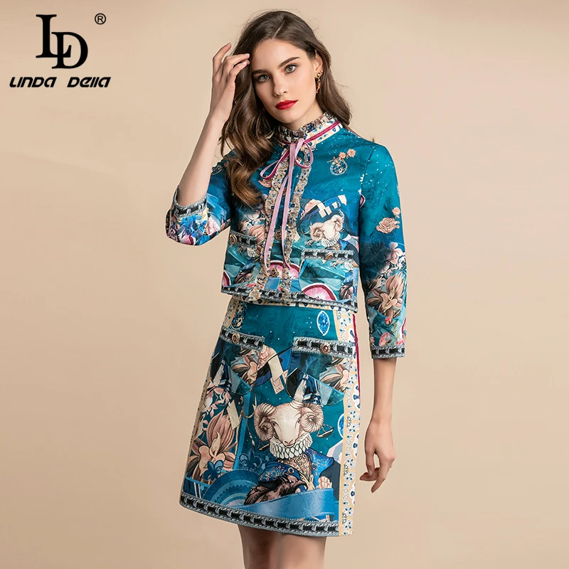 LD LINDA DELLA/осенние модные дизайнерские женские костюмы Женская рабочая одежда