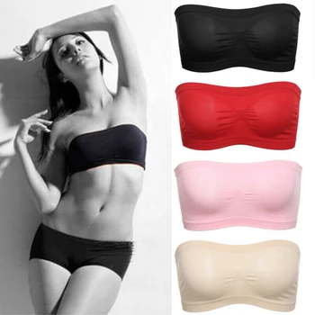 

Womens Padded Seamless Tube Tops Bandeau Bra Ladies Underwear Shapewear Boob Crop Top Ladies Breathable Summer New