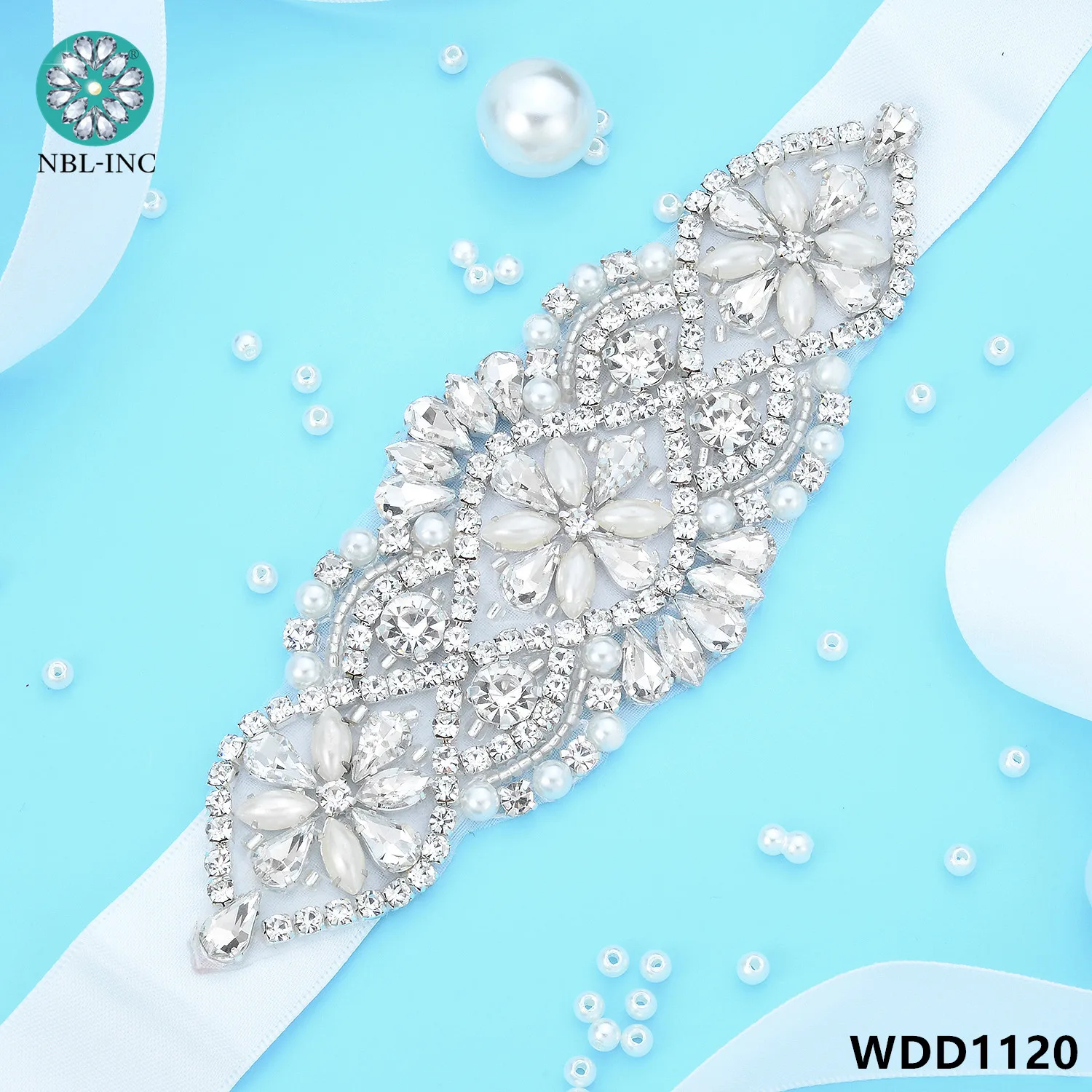 (1PC) Rhinestone wedding dress bridal belt crystal satin wedding bridal sashes with diamond accessories WDD1120