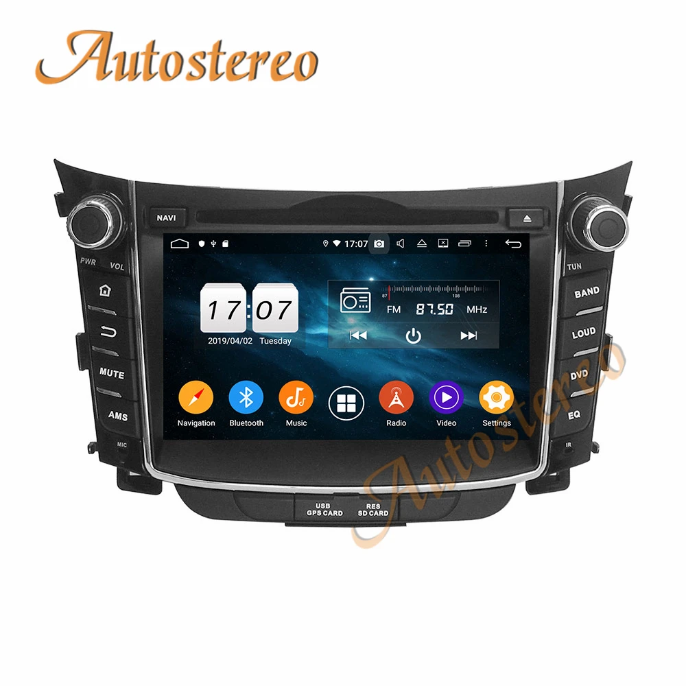 Автомобильный DVD плеер Android 10 PX5/PX6 GPS навигация для Hyundai I30 Elantra GT 2012 2016 авто радио