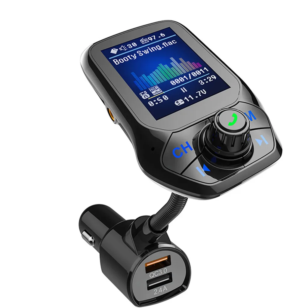 Автомобильный MP3 музыкальный плеер Bluetooth 5,0 приемник fm-передатчик двойной USB QC3.0 зарядное устройство U диск/TF карта музыкальный плеер без потерь