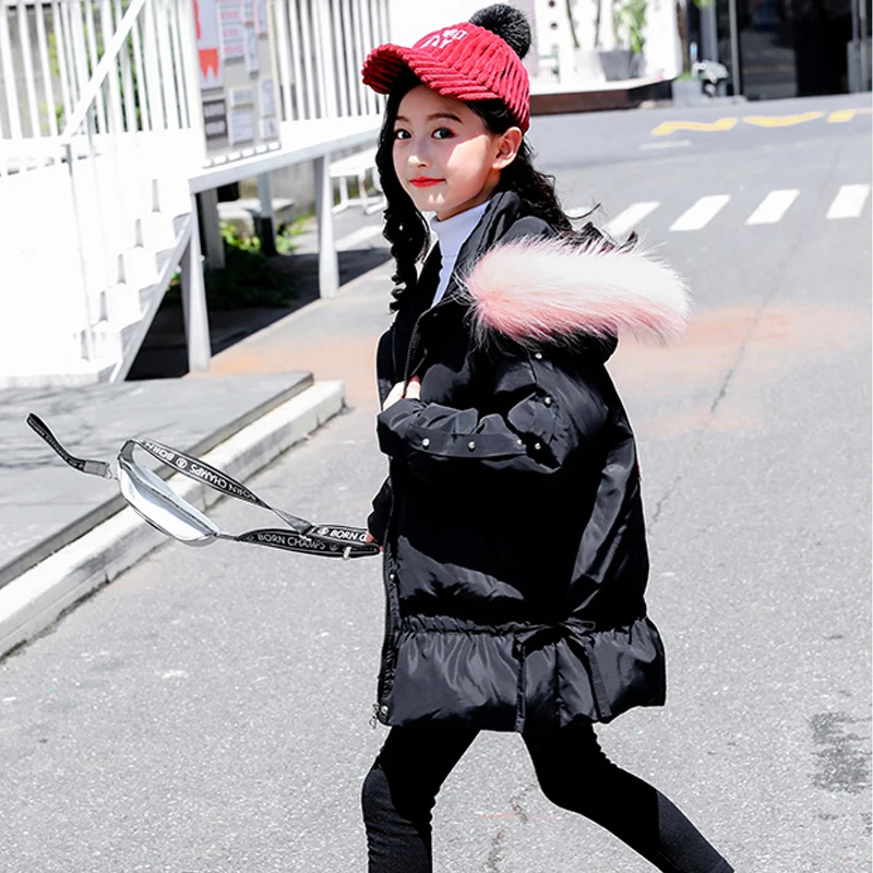 

Toddler Baby Girls Cute Polyester Hooded Jacket Kids Soft Warm Winter Outwear Coat Clothes with Pocket (12T, Black)
