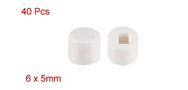 White 6x5 Uxcell 40 шт колпачки для переключателей Пластиковые 6x3,7/6x5/6x7/6x10 мм защелкивающиеся кнопки тактильная крышка колпачки для ключей защита простая установка - Цвет: White 6x5