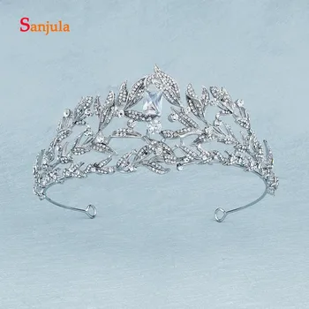 

High Quality Crown for Women Hair Accessories Rhinestoens Beaded Vintage Leaves Bridal Hair Jewelry pince a cheveux H458