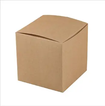 

20pcs 10x10x10cm Pure Kraft wedding candy box favor box wedding favour box for girls boys birthday baby shower supplies