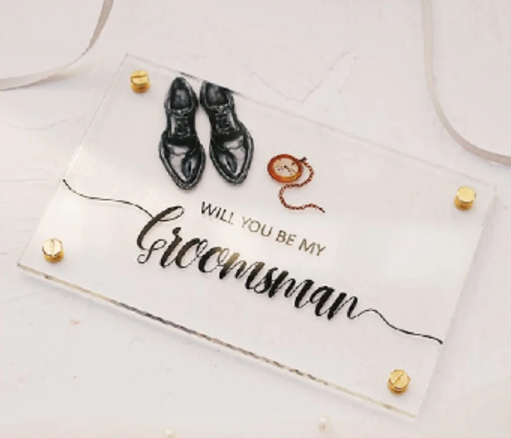  Will You Be My Bridesmaid/Groomsman Invitation Acrylic Invitation Card Proposal Card Wedding Favor  - 4000091120749