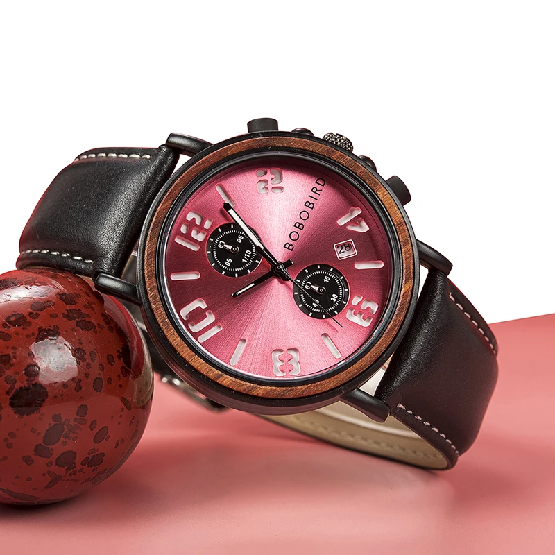 Montre homme бренд BOBO BIRD Дата хронограф из натуральной кожи ремешок мужские часы дропшиппинг подарочная коробка
