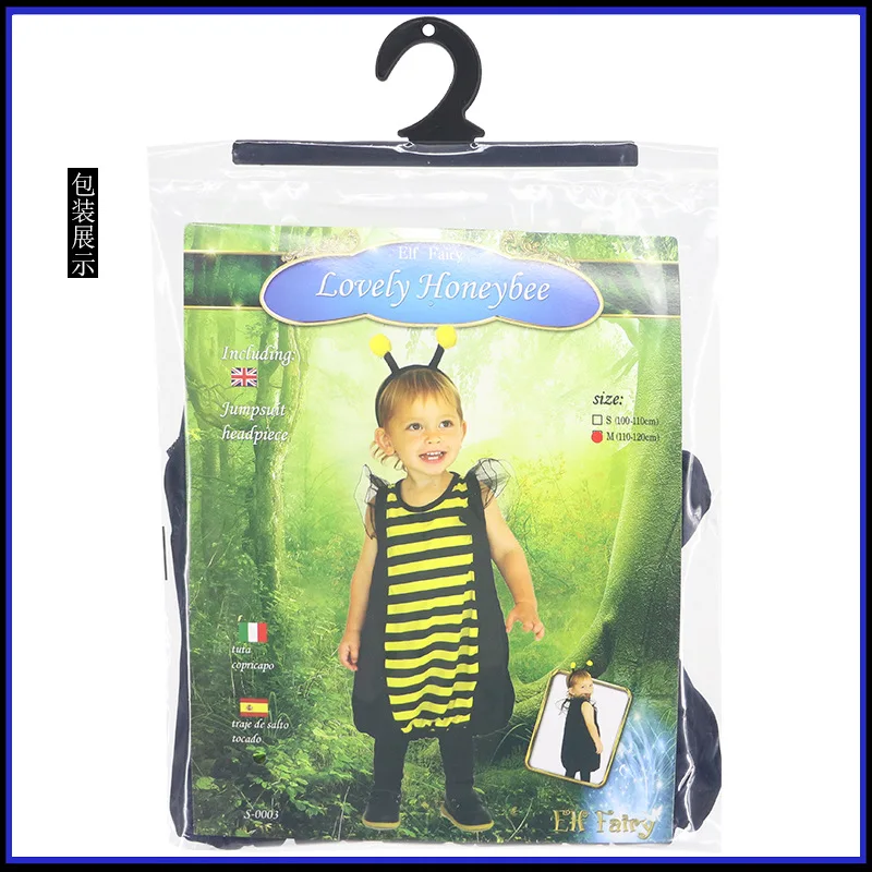 New Year Kid Baby Yellow Bee Jumpsuit Halloween Cosplay Costumes Cute Insect Honeybee Animal Costume Birthday Party Clothes