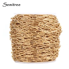 Semitree 1 метр цепь из нержавеющей стали Золотая овальная запонка Оптовые цепи кошелек своими руками цепочка ювелирное ожерелье изготовление ручной работы аксессуары