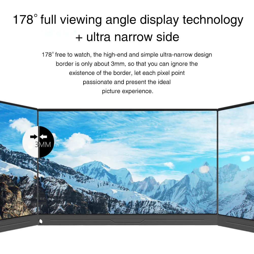 13,3 дюймов 1080p type C портативный монитор многофункциональный ультра тонкий HD USB экран дисплей с динамиком мини расширения для ноутбука - Цвет: Not Leather Cover