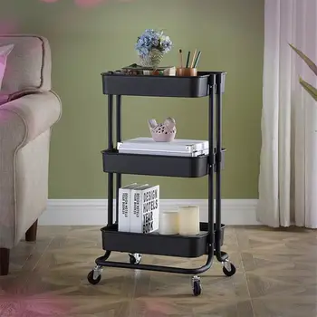 

43x36x86cm Three-layer Movable Multifunctional Trolley Kitchen Storage Trolley Portable Beauty Salon Trolley HWC