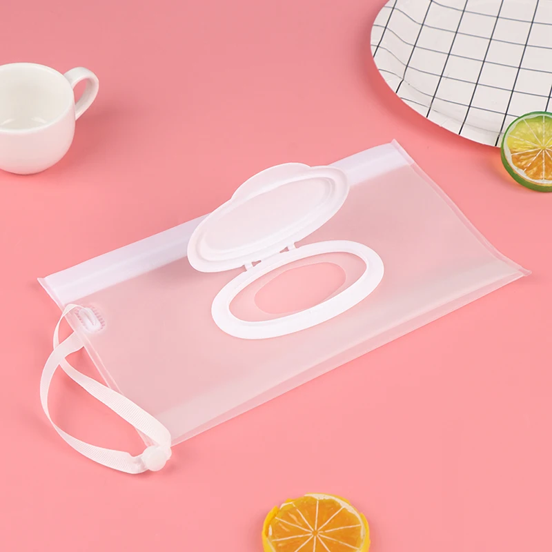 Portable Cartoon Baby Kids Wet Wipes Clutch Carrying Bag Wet Paper Tissue Container Dispenser Snap-strap Pouch