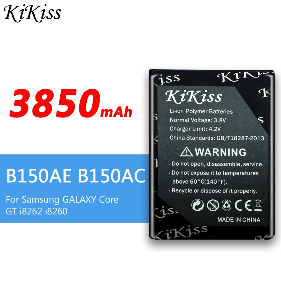 KiKiss телефон Батарея B150AE B150AC для samsung GALAXY Trend3 G3502 G3508 G3509 i8260 i8262 SM-G350E G350E G350 3850 мА-ч