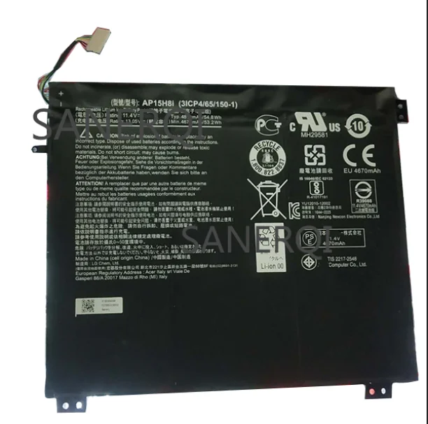 Аккумуляторы для ноутбуков AP15H8I One Cloudbook 1-431 Aspire 14 1-431M 3ICP4/65/150-1 11 4 в 3 ячейки |