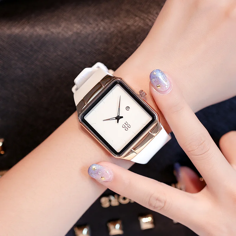 

2019 Minimalism Simple Creative Women's Men's Quartz Watches Square Calendar Female Male Casual Wristwatch Lovers Rubber Hours