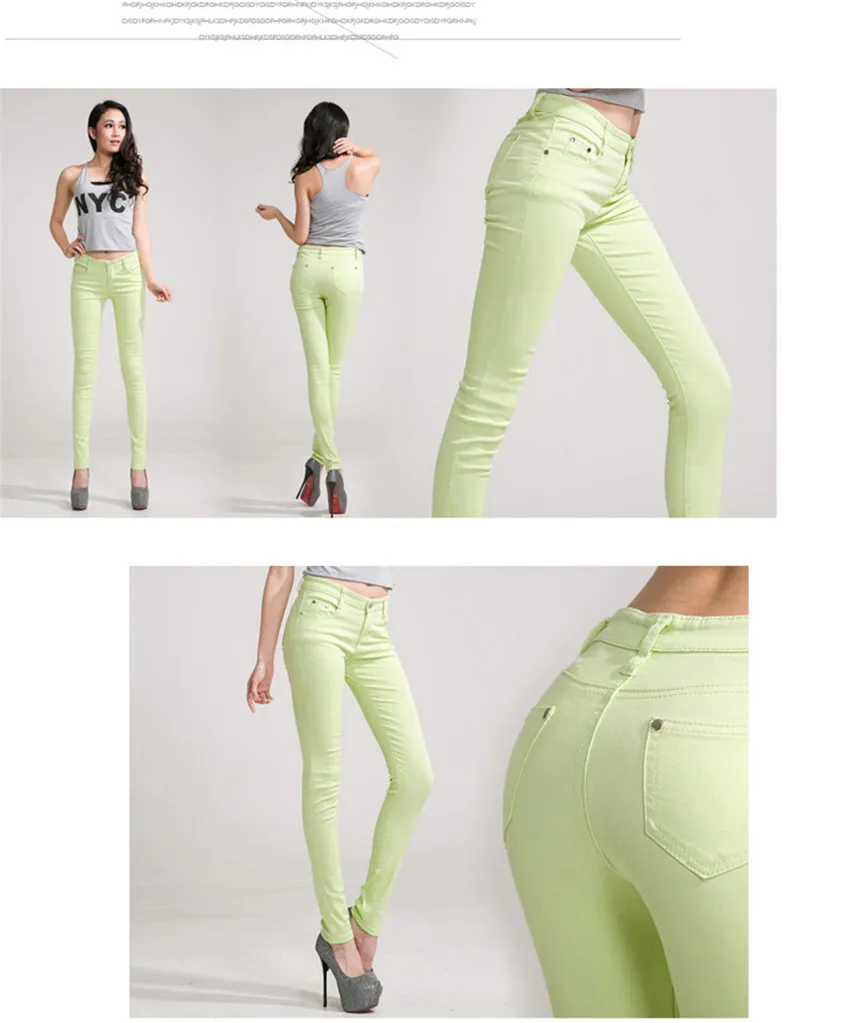 LISM white high waist jeans women spring jeans woman skinny slim OL office lady denim pencil pants female jeans femme trousers