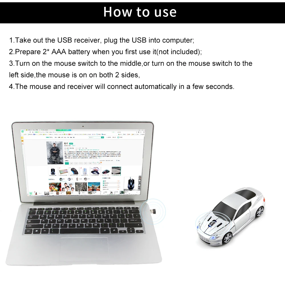 Беспроводная оптическая Usb мышь 2 4 ГГц|car mause|maus for pcmouse 2.4ghz |