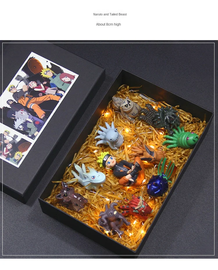 Naruto Garage Kit Model Full Set Doll Cute Sasuke Kakashi I Aro Weasel Decoration Gift Set
