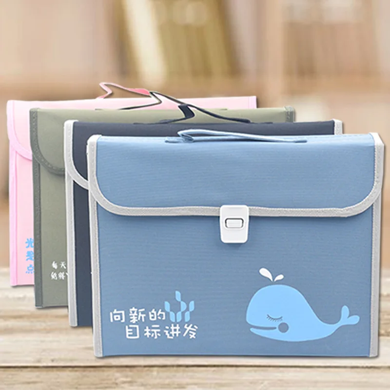 

Eat Whale of Fabric 13 Lattice Hand File Holder A4 Multilayer Folder Multi-functional Students Test Paper Clip Currently Availab