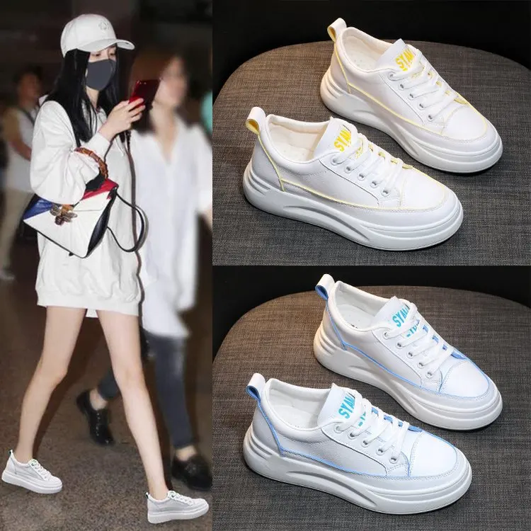 

Online Celebrity Base White Shoes 2019 New Style Thick Bottomed WOMEN'S Shoes Autumn Casual Shoes INS Trendy Shoes Versatile Fla
