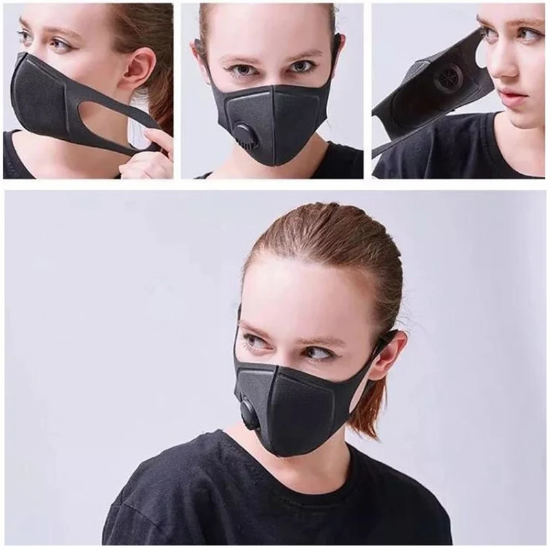 PM2.5 анти-хлопковая Дымчатая Маска дыхательный клапан Анти-пыль рот маска фильтр с активированным углем респиратор рот Муфельная маска лицо