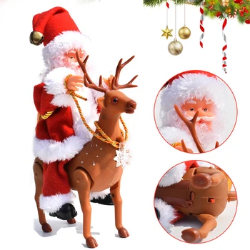 

1Pc Christmas Music Dol Santa Claus Elk Electric Music Doll Christmas Kids Toys Gifts Decorations Home Ornaments